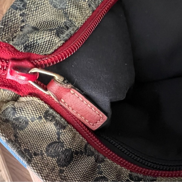 Gucci GG Crystal Crossbody Bag Beige Blue Red Strap - Picture 10 of 10